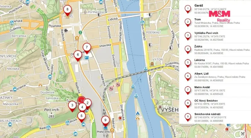 Pronájem garážového stání, Praha - Smíchov, Radlická, 13 m2