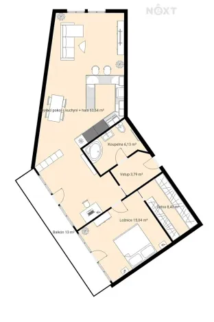 Prodej bytu 2+kk, České Budějovice, Rudolfovská tř., 96 m2
