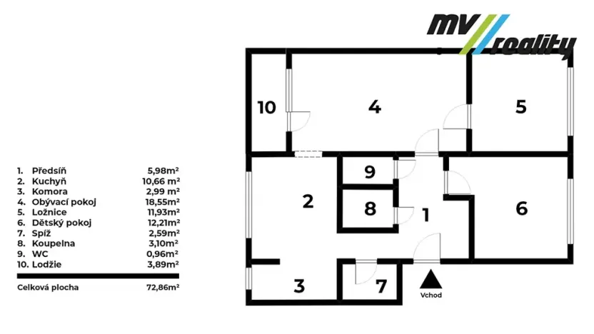 Prodej bytu 3+1, Pečky, V Horkách, 86 m2