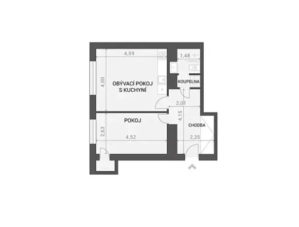 Prodej bytu 2+kk, Praha - Nusle, Spolupráce, 45 m2