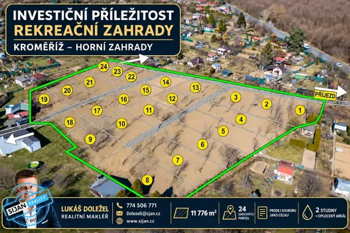 Prodej zahrady, Kroměříž, 11776 m2