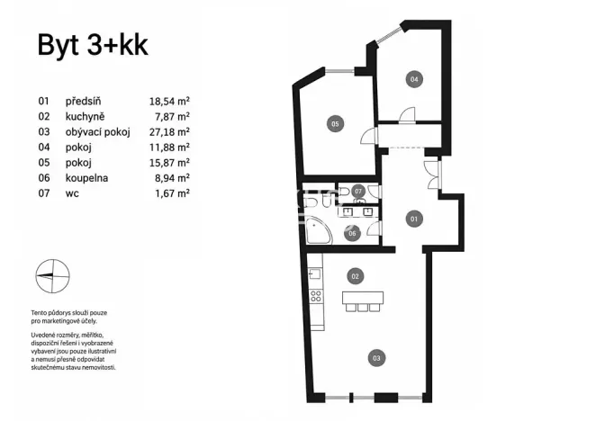 Pronájem bytu 3+kk, Praha - Nové Město, Masarykovo nábřeží, 92 m2