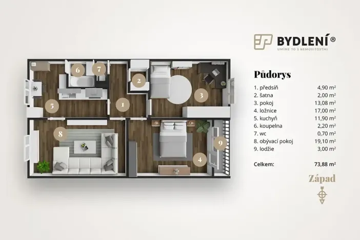 Prodej bytu 3+1, Ústí nad Labem, Příkopy, 74 m2