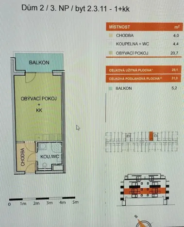 Pronájem bytu 1+kk, Olomouc, Aloise Rašína, 29 m2