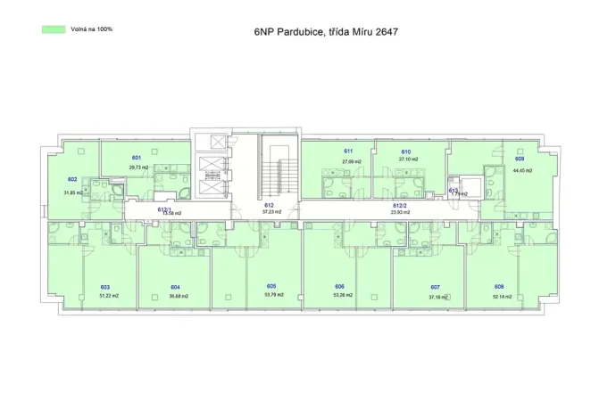 Pronájem bytu 1+kk, Pardubice, třída Míru, 37 m2