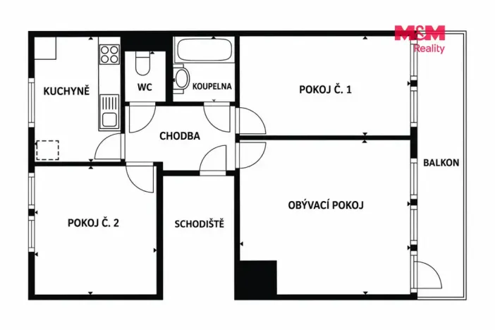 Prodej bytu 3+1, Zdechovice, 67 m2