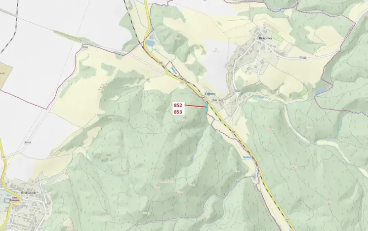 Dražba lesa, Biskupice, 1054 m2