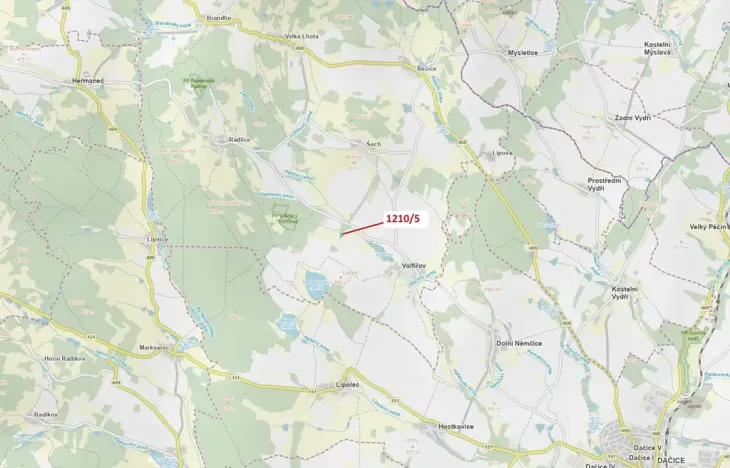 Dražba lesa, Volfířov, 3832 m2