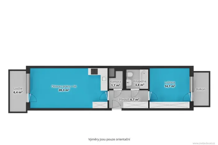 Prodej bytu 2+kk, Praha - Košíře, Naskové, 62 m2