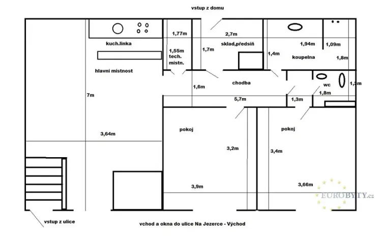Prodej bytu 3+kk, Praha - Nusle, Na Jezerce, 74 m2