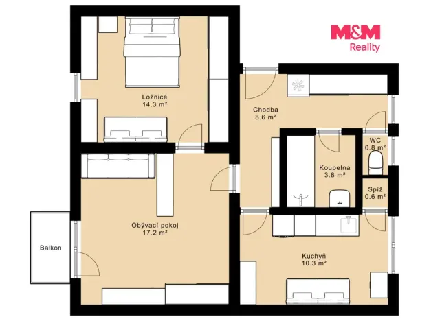 Prodej bytu 2+1, Tachov, Fügnerova, 62 m2