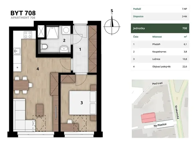 Prodej bytu 2+kk, Praha - Smíchov, Na Plzeňce, 47 m2