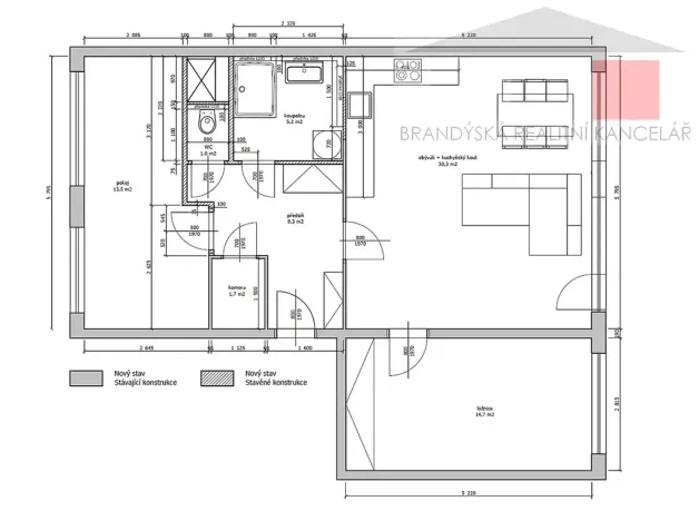 Prodej bytu 3+kk, Praha - Libeň, Podvinný mlýn, 76 m2