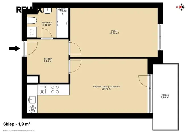 Pronájem bytu 2+kk, Kladno, Benediktínská, 50 m2