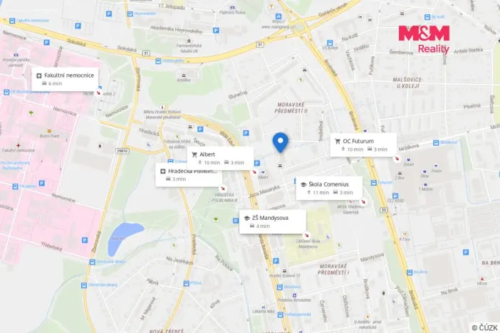 Prodej bytu 1+kk, Hradec Králové - Nový Hradec Králové, Jana Masaryka, 35 m2