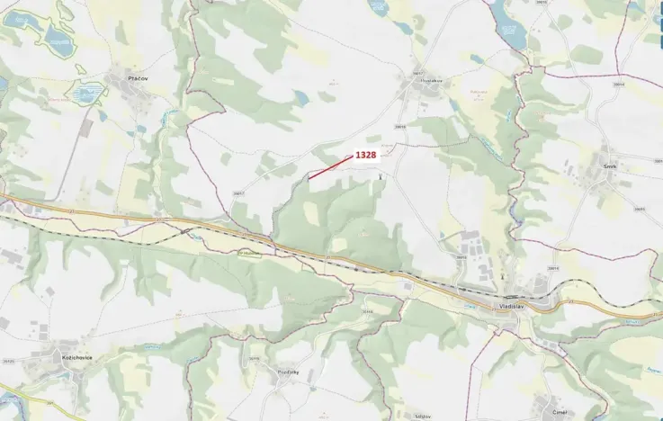 Dražba lesa, Vladislav, 662 m2