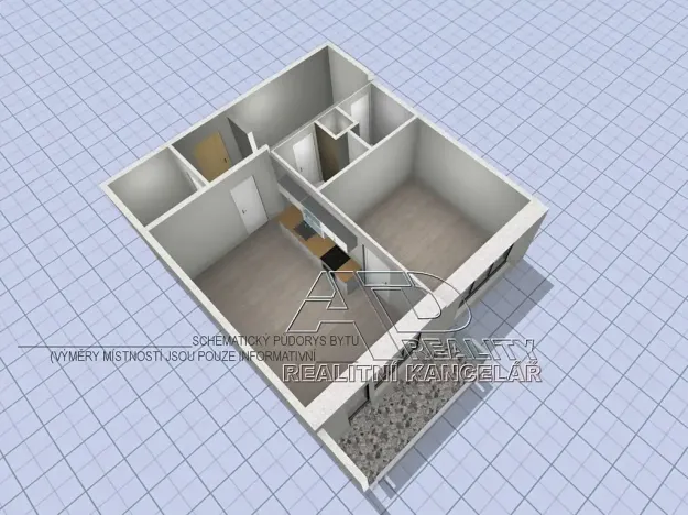 Pronájem bytu 2+kk, České Budějovice, 49 m2