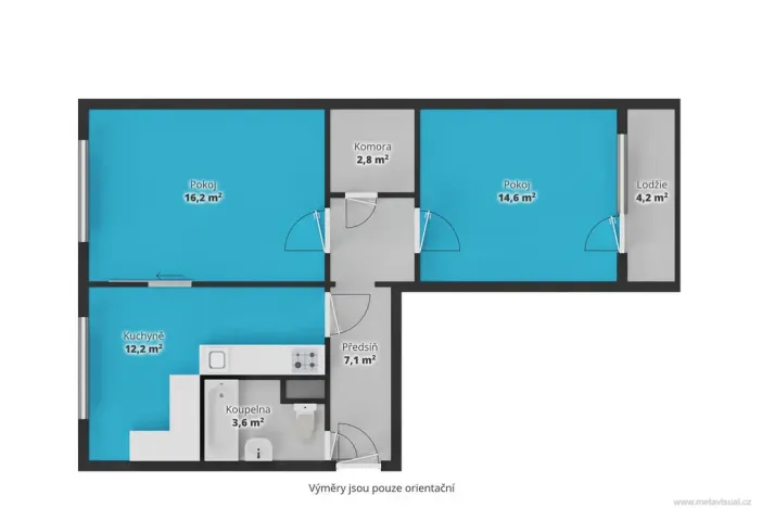 Prodej bytu 2+1, Praha - Letňany, Tupolevova, 61 m2