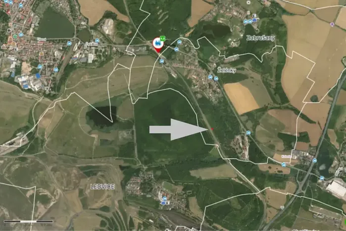 Pronájem pozemku, Zabrušany, 77 m2