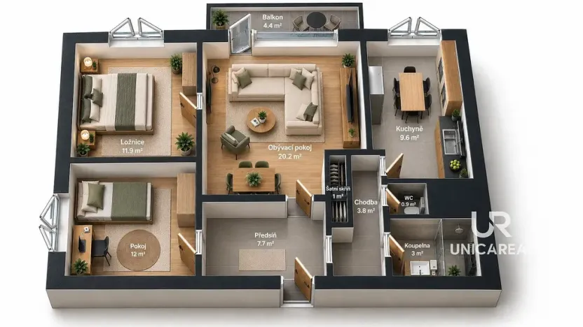 Prodej bytu 3+1, Brno - Nový Lískovec, Svážná, 75 m2