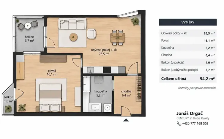Pronájem bytu 2+kk, Praha - Strašnice, Vinohradská, 54 m2