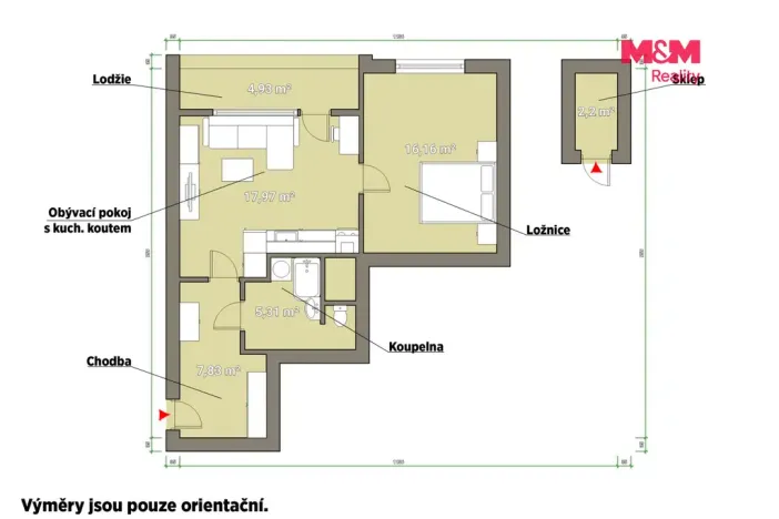 Pronájem bytu 2+kk, Nepomuk, Na Vinici III., 54 m2