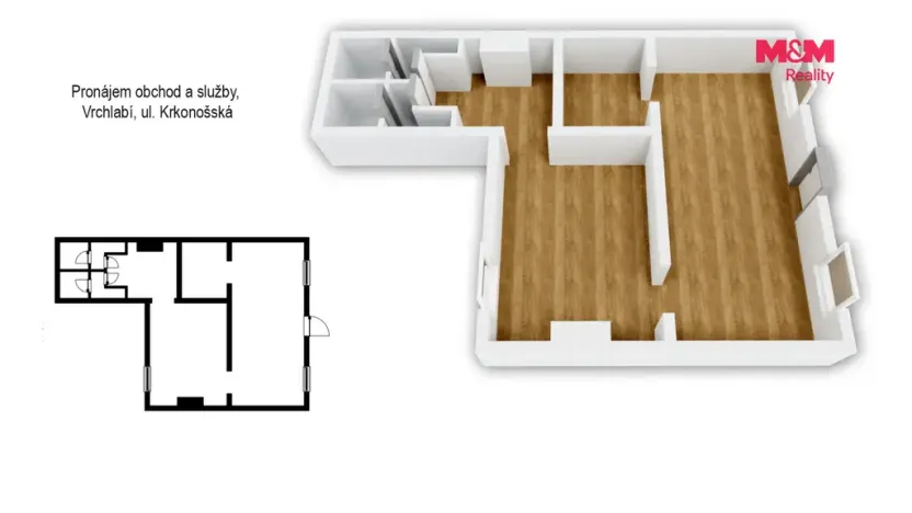 Pronájem obchodního prostoru, Vrchlabí, Krkonošská, 53 m2