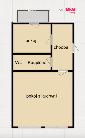 Prodej bytu 1+kk, Svitavy - Předměstí, Říční, 36 m2