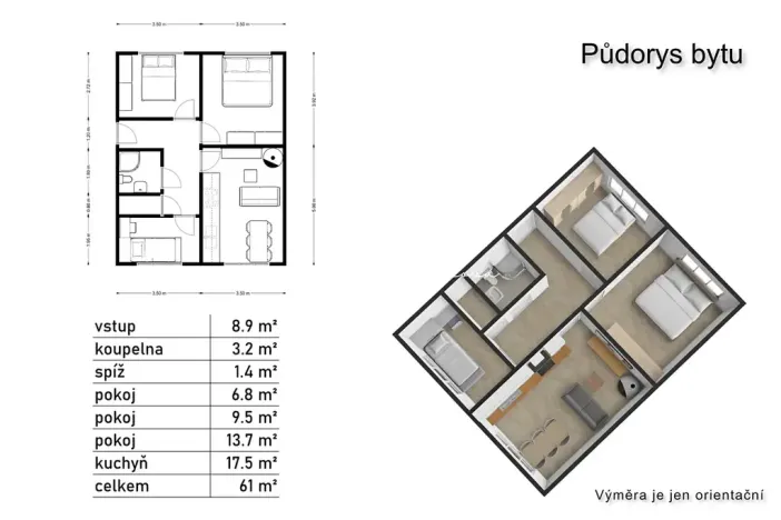 Prodej bytu 3+1, Dolní Dvořiště, 61 m2
