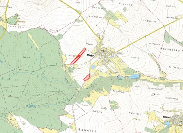 Prodej pole, Milešín, 8481 m2