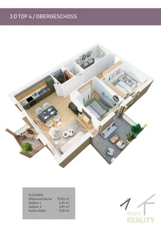 Prodej bytu 3+kk, Tauplitz, Rakousko, 71 m2