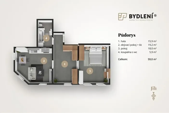 Pronájem bytu 3+kk, Teplice, Havlíčkova, 59 m2