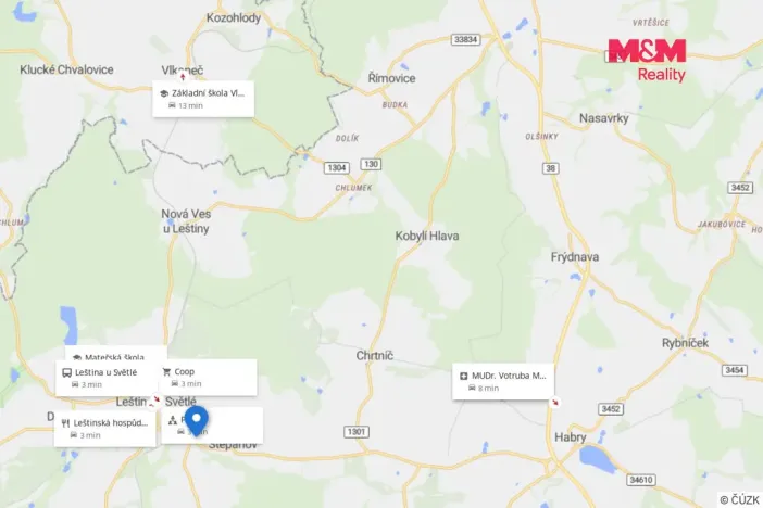 Pronájem bytu 2+1, Leština u Světlé - Štěpánov, 64 m2