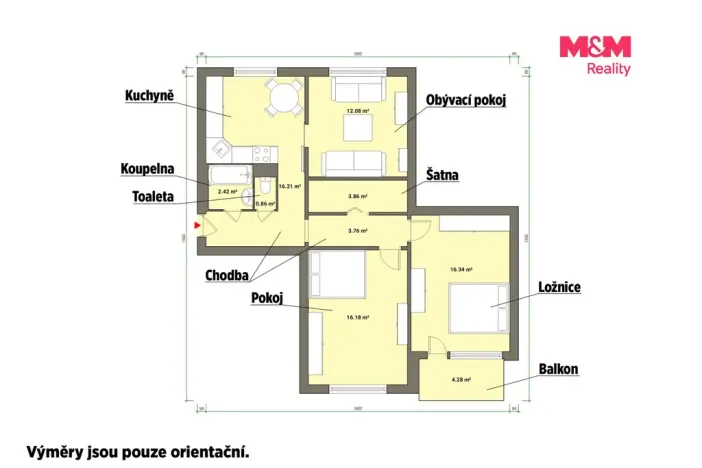 Prodej bytu 3+1, Toužim, 74 m2