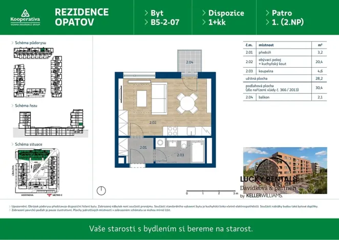 Pronájem bytu 1+kk, Praha - Chodov, Líbalova, 30 m2