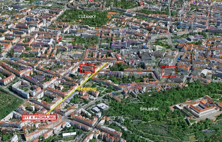 Pronájem bytu 1+1, Brno, Gorkého, 45 m2