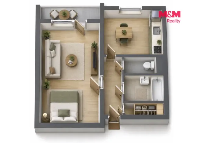 Pronájem bytu 1+1, Havlíčkův Brod, Na Spravedlnosti, 44 m2