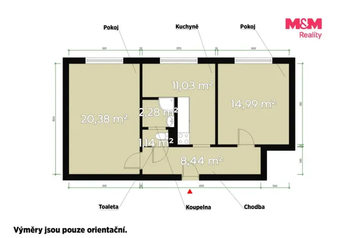 Pronájem bytu 2+1, Plzeň - Lobzy, Rokycanská, 58 m2