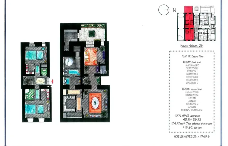 Pronájem bytu 4+kk, Praha - Smíchov, Hořejší nábřeží, 134 m2