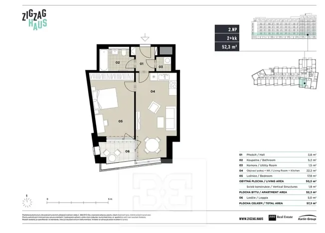 Prodej bytu 2+kk, Praha, U Výstaviště, 57 m2