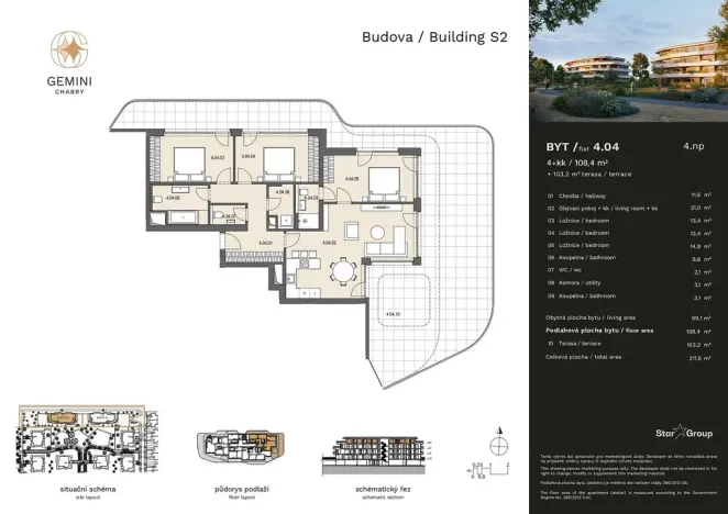 Prodej bytu 4+kk, Praha - Dolní Chabry, Doubická, 108 m2