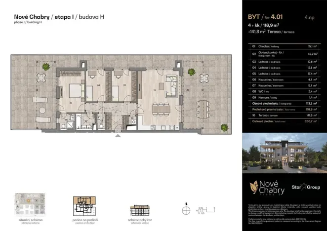 Prodej bytu 4+kk, Praha - Dolní Chabry, Doubická, 118 m2