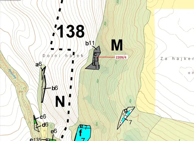 Dražba lesa, Horní Dunajovice, 594 m2