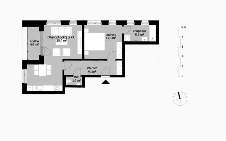 Prodej bytu 2+kk, Praha, Kaliberové, 56 m2