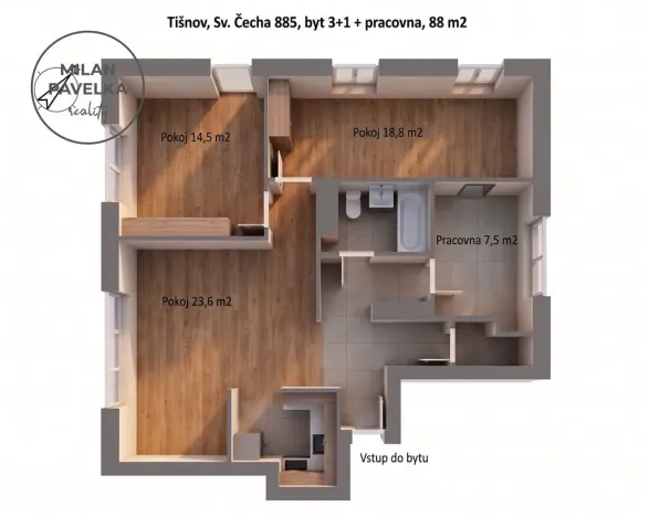 Prodej bytu 3+1, Tišnov, Sv. Čecha, 88 m2