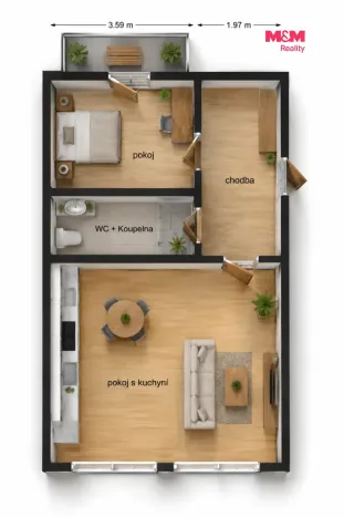 Prodej bytu 2+kk, Svitavy - Předměstí, Říční, 60 m2