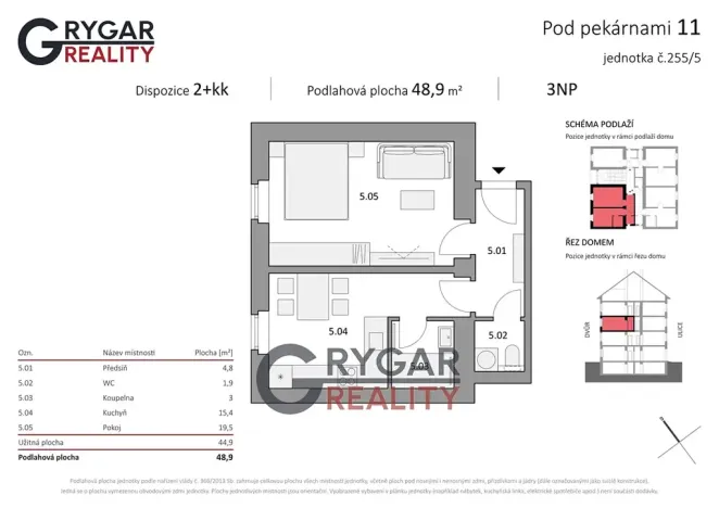 Prodej bytu 1+1, Praha - Vysočany, Pod pekárnami, 49 m2
