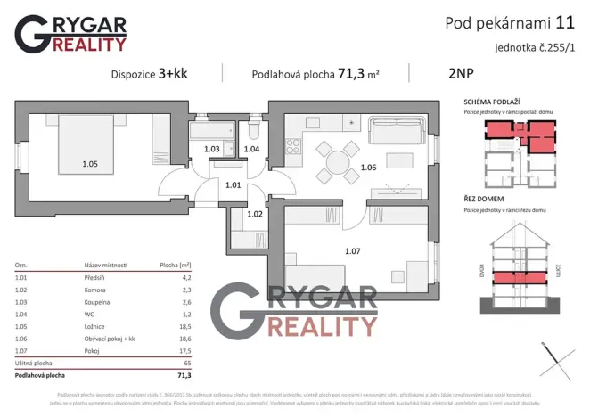Prodej bytu 3+kk, Praha - Vysočany, Pod pekárnami, 71 m2