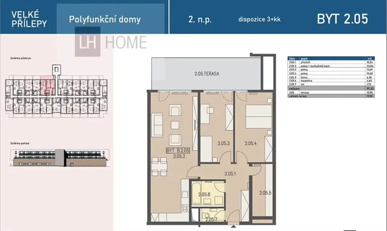 Prodej bytu 3+kk, Velké Přílepy, Klikatá, 91 m2