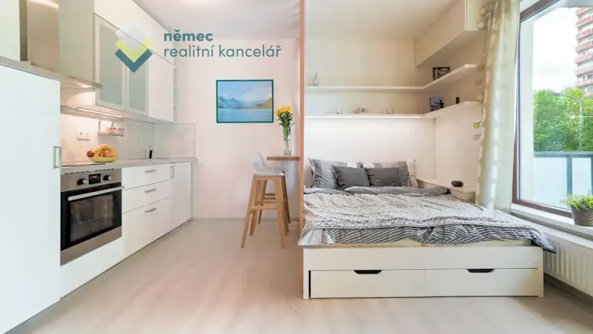 Pronájem bytu 1+kk, Praha - Braník, Na výspě, 31 m2